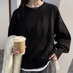 チャオパニックティピー スウェットライク ボリュームスリーブニット ブラック