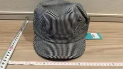 【香港デザイン　未使用タグ付き】キャスケット帽/ヒッコリーストライプ