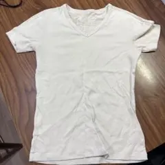 COMME LAISM ホワイト Vネック Tシャツ