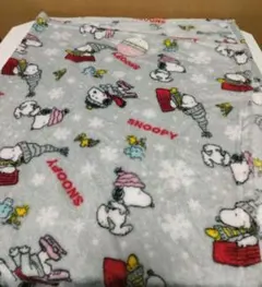 スヌーピー　SNOOPY　ひざ掛け　ブランケット　クオーターケット　グレー