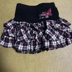 フリル付きチェック柄スカート