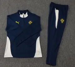 【人気】サッカー ポルトガル代表 セットアップ上下 ジャージ トレーニングウェア ポルトガル代表トレーニングジャージキット2022ブラック - J