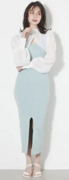 【rienda】ボレロSETレイヤードKnit OP