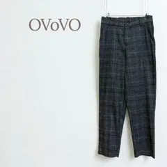 ★オーヴォ★チェック テーパードパンツ クロップド丈 薄手