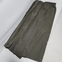 オリーブ/カーキ【裏地付きワイドパンツ】送料込み匿名配送★