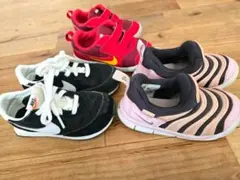 Nike ブラック、ホワイト、ピンク、 スニーカー⭐3足まとめ売り⭐15cm