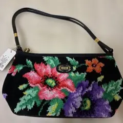 FELLER フラワー刺繍 ハンドバッグ