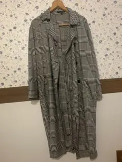 ZARA 千鳥柄　チェック　ロングコート