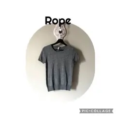 ROPÉ ロペ wool混　半袖ニット グレー M