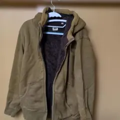 オリーブ色 フルジップフーディ