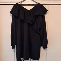 LOWRYSFARM今季2ウェイフリル 黒 長袖チュニック