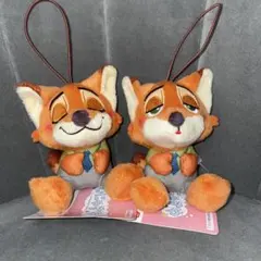 新品　むにゃすや　ディズニー　ズートピア　2個セット　マスコット　ニック　②