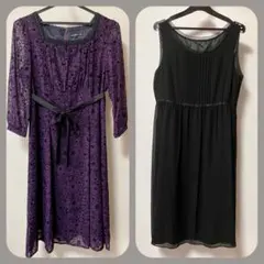 パープル花柄ドレス＆ブラックドレス