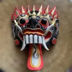お値下げ中☆木彫りマスク(お面) バロン バリ島 インドネシア - メルカリ