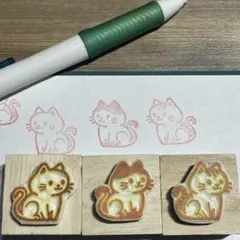 ねこ　とら　はちわれ　白猫　消しゴムはんこ　スタンプ