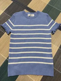 H&M ライトブルー ストライプニット