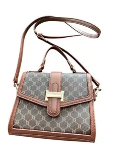 値下げ　GRL 2wayモノグラム柄レザー台形ショルダーバッグ[tr418a]