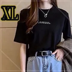 Tシャツ　トップス　レディース　ロゴ　シンプル ブラック オシャレ　メンズ　夏