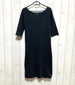 美品　Ralph Lauren ポロジーンズ 五分袖　ワンピース　グレー　M