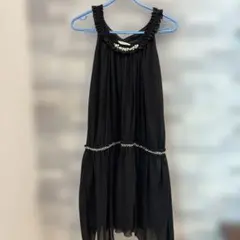 美品❣️axes femme ブラック胸元パール装飾ドレス ワンピース