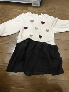 ハート柄 ワンピース、ブラックオールインワン