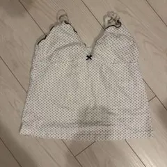 Brandy Melville ドット柄 キャミソール ホワイト スカラップのサムネイル