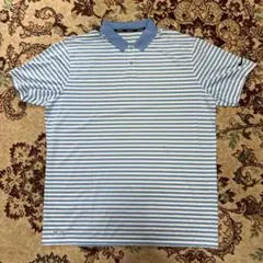 ナイキ　ボーダー　白　青　ゴルフ　ウェア　ドライフィット　ポロシャツのサムネイル