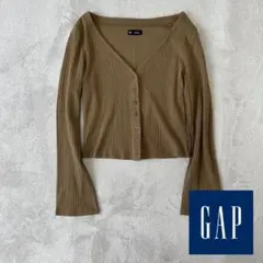 Gap ギャップ レディース M ブラウン リブ編みVネックカーディガン 美品⭐︎のサムネイル