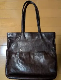 アニアリ トートバッグ A4可大容量 肩掛け可 ダークブラウン　本革