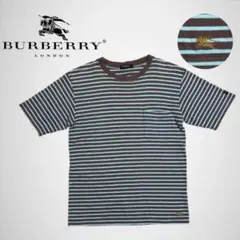 希少✨ BURBERRY Tシャツ 半袖 茶色 チョコミント色 ボーダー Y2Kのサムネイル