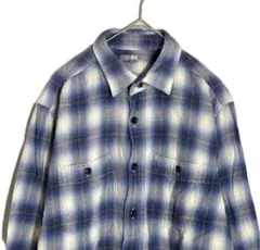 UNIQLO ユニクロ フランネル チェックシャツ オンブレ シャドー M