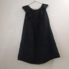 PLATA 黒 フリル ノースリーブ ワンピースのサムネイル