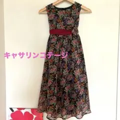 【美品】花柄シフォンワンピース　ドレス　キャサリンコテージ
