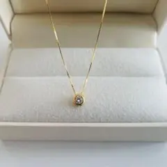 一粒CZネックレス Silver925 ベネチアンチェーン