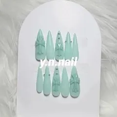 韓国　ギャル　　ネイル　ロング　スナ系　量産型　y2k 十字架　クロス