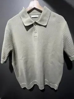 ZARA リブ編み 薄いグリーン　ポロシャツ