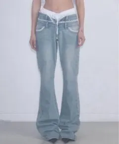 SCULPTOR Double Waist Boots Cut Denim