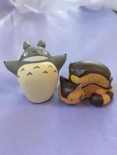 ジブリ　指人形　となりのトトロ　トトロ　ネコバス　ソフビ　フィギュア