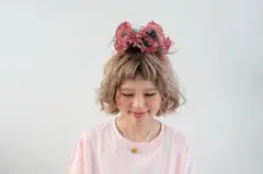 chaco × ayanoコラボギンガムハートシュシュ PINK / GREENのサムネイル