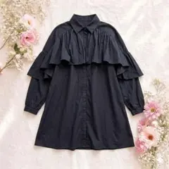 merry jenny 美品 完売品 フリルボリュームチュニック ブラウス 黒