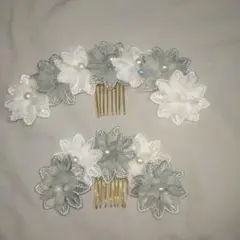 花飾りヘアコーム2個セット