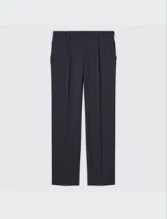 【UNIQLO】 タックテーパードパンツ ネイビー メンズ S