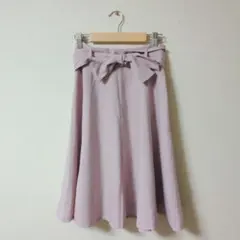 ★美品★Apuweiser-riche リボン フレアスカート 桃色【0/XS】のサムネイル