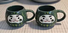 スターバックス　マグカップ　ダルマ　緑　ペア