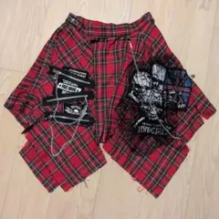 マッドパンク　MADPUNKS スカート　チェック　スカル