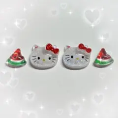 No.902 日焼けハローキティ ピンクイルカ ネイルパーツ5個 - メルカリ