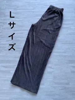 Lサイズ ダークブラウン イージーパンツ　リブパンツ　コーデュロイ