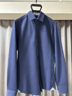 HUGO BOSS スリムフィット ネイビー 長袖シャツ
