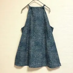 ノーブランド ドット チュニック ホルターネック M緑 ポリ お出かけのサムネイル