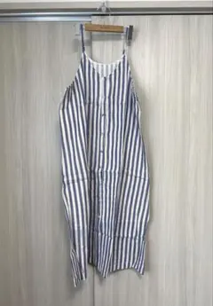 Fillil フロントボタンストライプ柄キャミワンピース　ライトブルーのサムネイル